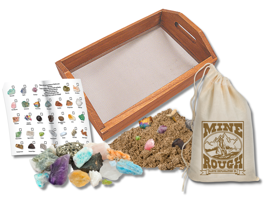 Gem Miner Bag /& Sifting Kit and Crystal Mining Activity Mineral